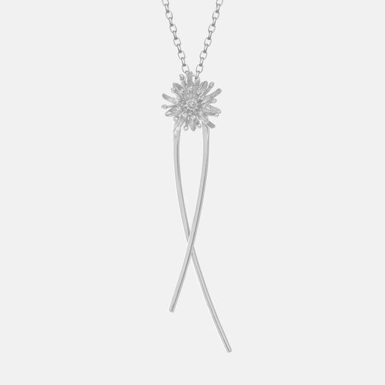 Mt Cook Lily Stem Chain Necklace Silver