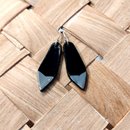 Porcelain Kokako Feather Earrings Black