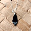 Porcelain Kokako Feather Necklace Black