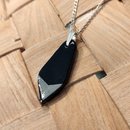 Porcelain Kokako Feather Necklace Black