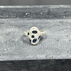 Calm Ring Silver Synthetic Sapphires-jewellery-The Vault