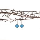 Quatrefoil Enamel Earrings Turquoise