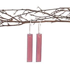 Enamel Rectangle Earrings Pink-jewellery-The Vault