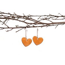 Enamel Heart Earrings Yellow-jewellery-The Vault