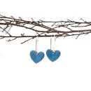Enamel Heart Earrings Turquoise