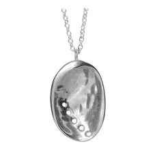 Large Baby Paua Pendant Silver-jewellery-The Vault