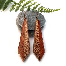 Wooden Earrings Two Tone Woods Medium-jewellery-The Vault