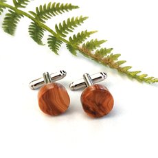 Recycled Yew Cufflinks-jewellery-The Vault