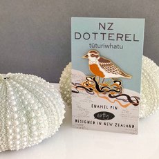 NZ Dotterel Enamel Pin-jewellery-The Vault
