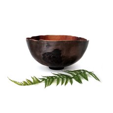 Pohutukawa Wooden Bowl Ebonized Exterior-artists-and-brands-The Vault