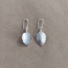 Rolled Silver Beech Earrings Small-artists-and-brands-The Vault