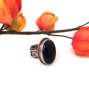 Silver Taiao Ring w Black Agate