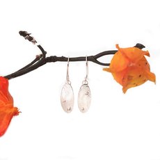 Oval Zen Forest Earrings Silver-jewellery-The Vault