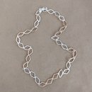 Textured Silver and Brass Diamond Link Chain