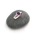 Silver Ring Partial Bezel Amethyst