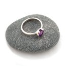 Silver Ring Partial Bezel Amethyst