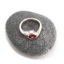 Silver Curve Ring Garnet