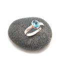 Silver Ring Oval Blue Topaz