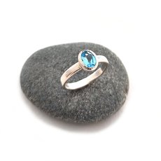 Silver Ring Oval Blue Topaz-jewellery-The Vault