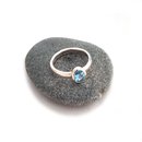 Silver Ring Oval Blue Topaz