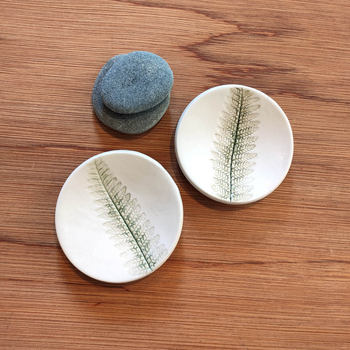 Small Dish Fern Pattern Green