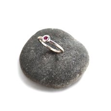 Silver Stacker Ring Ruby-jewellery-The Vault