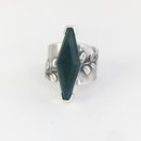 Kowhai Cuff Ring w Faceted Pounamu