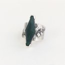 Kowhai Cuff Ring w Faceted Pounamu