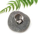 Pounamu Fungus Flower Ring Silver