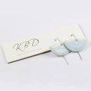 Porcelain Earrings Crescent Light Blue