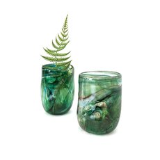 Glass Tumbler Green Black-artists-and-brands-The Vault