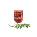 Glass Tumbler Red Swirl