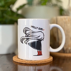 Windy Welly Girl Red Boots Mug-lifestyle-The Vault