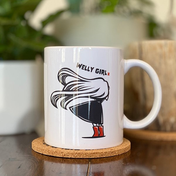 Windy Welly Girl Red Boots Mug