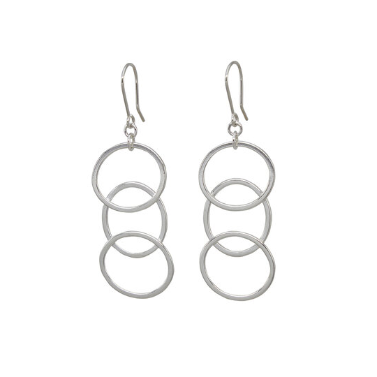 Overlap Trio Earrings Silver 