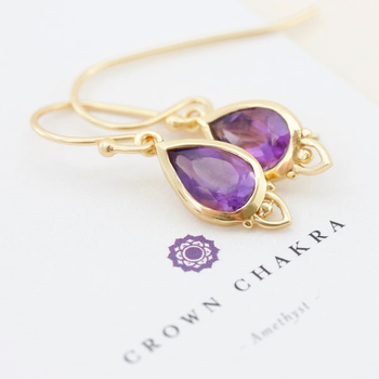 Crown Chakra Earrings Gold Plate