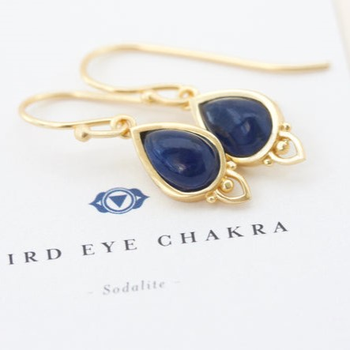 Third Eye Chakra Earrings Gold Plate