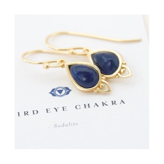 Third Eye Chakra Earrings Gold Plate