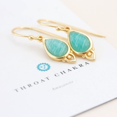Throat Chakra Earrings Gold Plate-jewellery-The Vault