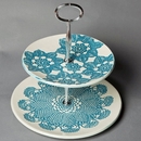 2 Tier Cake Stand Blue