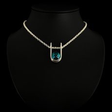 Mini Upside Down Necklace Silver Belcher Chain-jewellery-The Vault