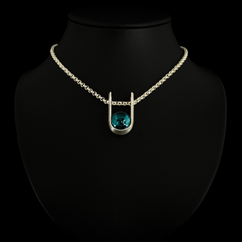 Mini Upside Down Necklace Silver Belcher Chain