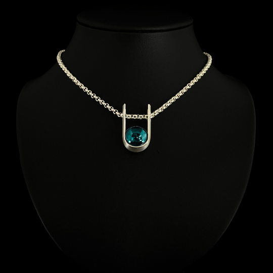 Mini Upside Down Necklace Silver Belcher Chain