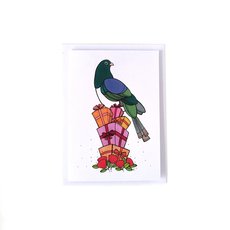 Kereru and Bows Christmas Card Small-cards-The Vault