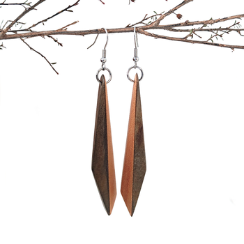 Natural Wood Triangle Earrings