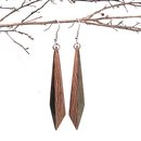 Natural Wood Triangle Earrings