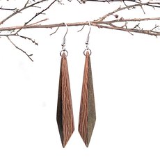 Natural Wood Triangle Earrings-jewellery-The Vault