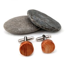 Recycled Yew Cufflinks-jewellery-The Vault