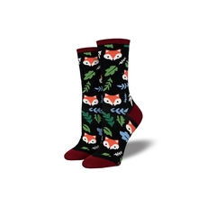 Woman's Socks Foxy Fall Black-artists-and-brands-The Vault