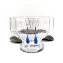 Glass Eardrops Transparent Pale Blue